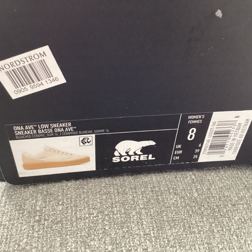 Sorel Women's Cream Sneakers with Tan Gum Sole - Picture 7 of 10